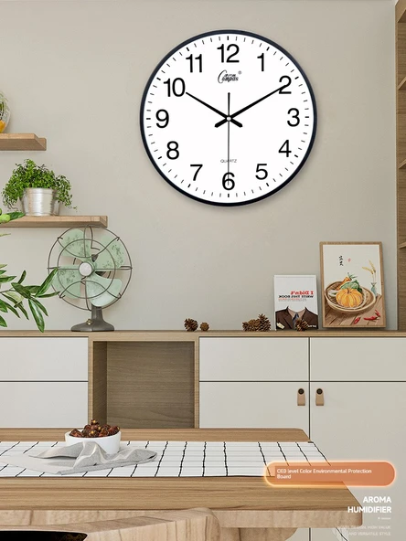 Modern Minimalist İskandinav Duvar Saati - Altın Ultra Sessiz 34cm - 5