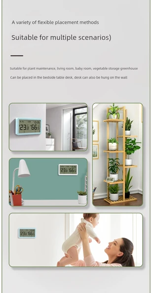 Dijital Termometre ve Nem Ölçer - Ultra İnce Orta Ekran - Yüksek Hassasiyetli Çift Vücut Algılama - Resim 12