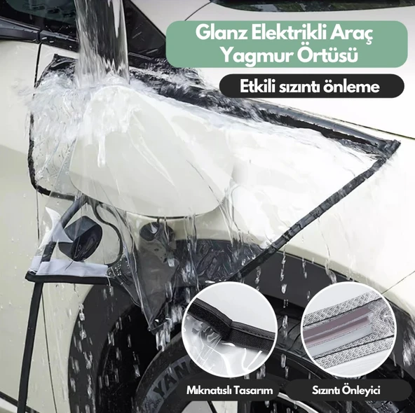 Glanz Elektrikli Araç Şarj Soketi Yağmur Koruma Brandası, EV Şarj Soket Koruyucu 55 - 45 cm - 2