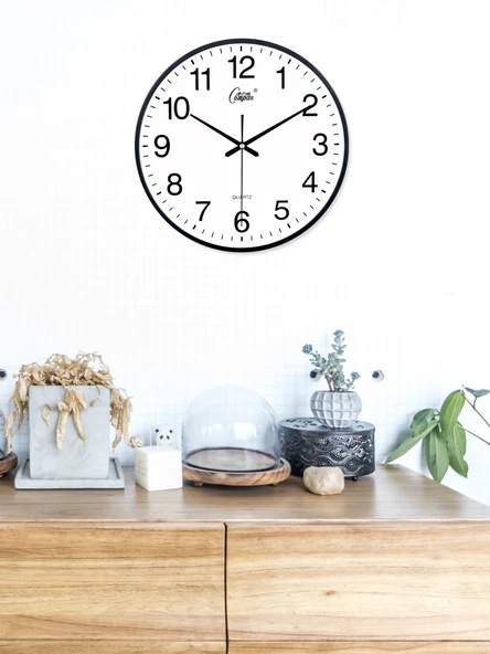 Modern Minimalist İskandinav Duvar Saati - Altın Ultra Sessiz 34cm - 6