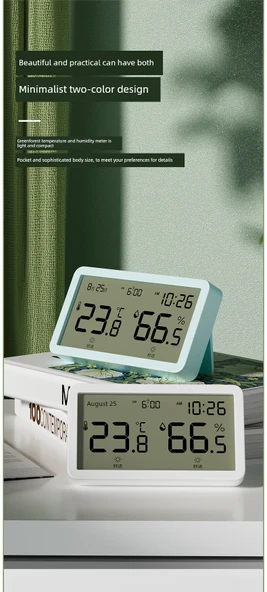 Dijital Termometre ve Nem Ölçer - Ultra İnce Orta Ekran - Yüksek Hassasiyetli Çift Vücut Algılama - Resim 11