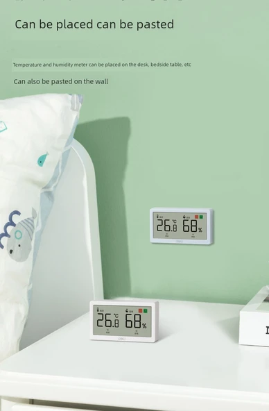 Dijital Termometre Higrometre - Mavi Ekonomik Model - Resim 12