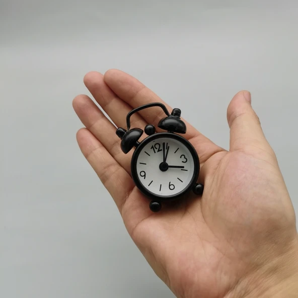 Mini Metal Masa Saati - Siyah