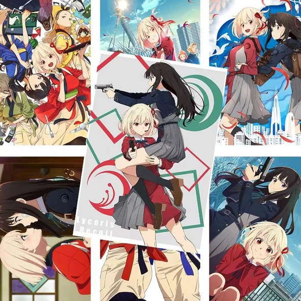 Lycoris Recoil Anime Poster A3 - 8'li HD Poster Seti + Çift Taraflı Bant - 5