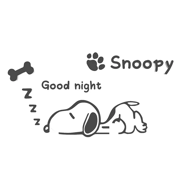 Snoopy Çizgi Film 3D Duvar Stickerı - K0314 Snoopy 2-Siyah - Orta - 3