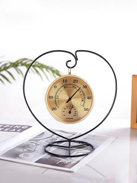 Duvara Monte Islak ve Kuru Termometre - Güneş ve Ay Eşliğinde + Siyah Hilal Braket - Resim 4