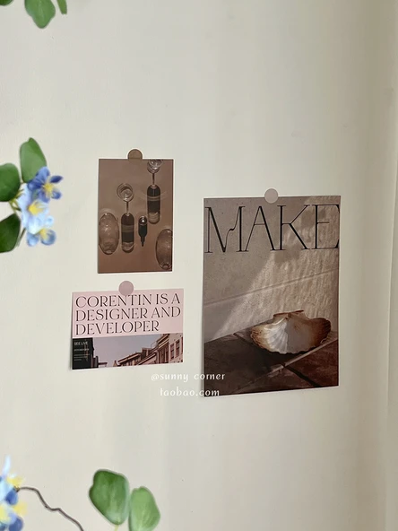 Retro Yatak Odası Duvar Dekoru Fotoğraf Aksesuarları - 6 Bal Rengi Poster (Puantiye Etiketli) - 6