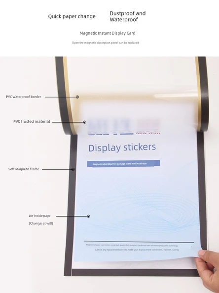 A4 Manyetik Display Sticker - Altın - Resim 6