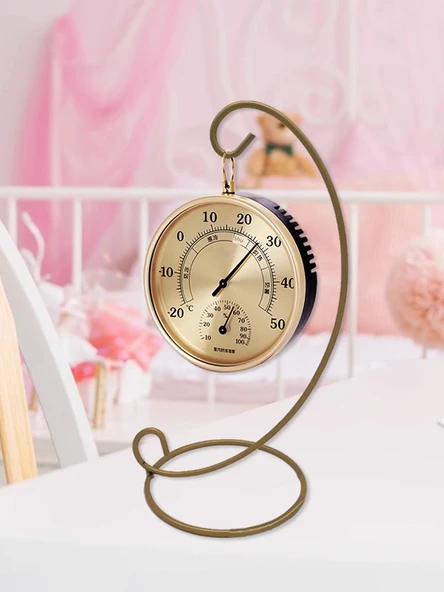 Duvara Monte Islak ve Kuru Termometre - Güneş ve Ay Eşliğinde + Siyah Hilal Braket - Resim 5