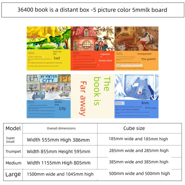 Kitap Köşesi Duvar Dekoru - 5 Resimli - Büyük Boy