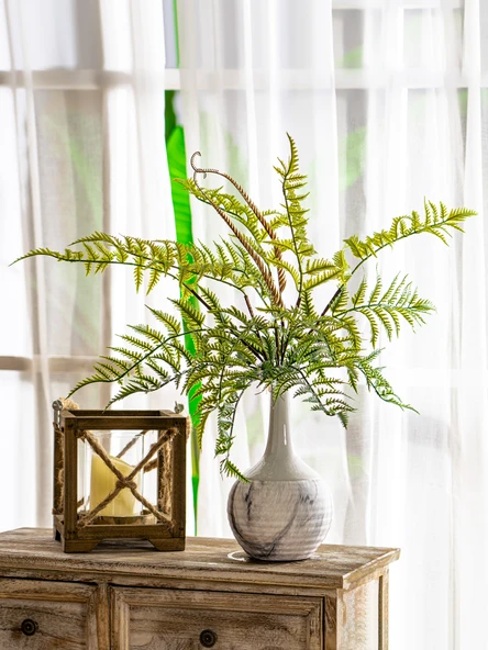 Yapay Eğrelti Otu Yaprakları - 7 Dallı Palmiye Ayçiçeği 75cm - 6