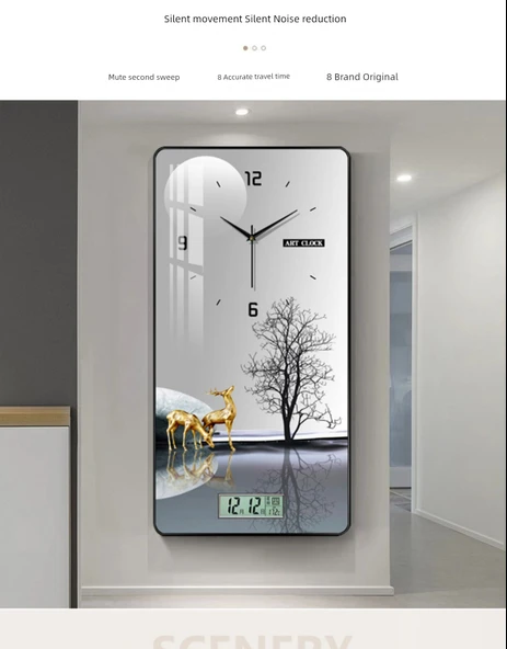 12 inç Ahşap Duvar Saati - H017 Zenginlik ve Hazine Fulu (Altın Çerçeve) Standart - 12