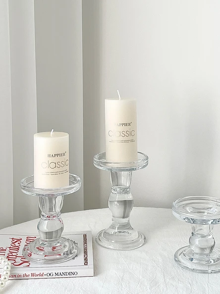 Silindir Mini Mum (2 Adet) - Kokusuz Avrupa Tarzı - 6