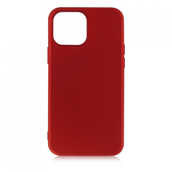 KNY Apple İphone 13 Pro Max Kılıf Ultra İnce mat Silikon Kırmızı