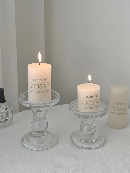 Silindir Mini Mum (1 Adet) - Kokusuz Avrupa Tarzı - 8