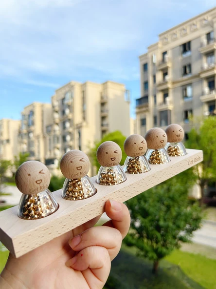 Mini Cam Saklama Kavanozu - Bebek Kafası - Gül Kırmızısı Kum - 2