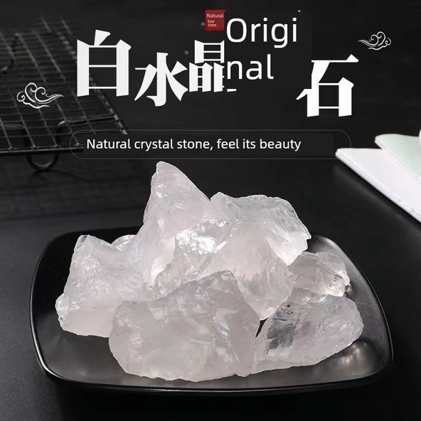 Cam Aromaterapi Saklama Kabı - Beyaz Kristal 2-4cm 100g