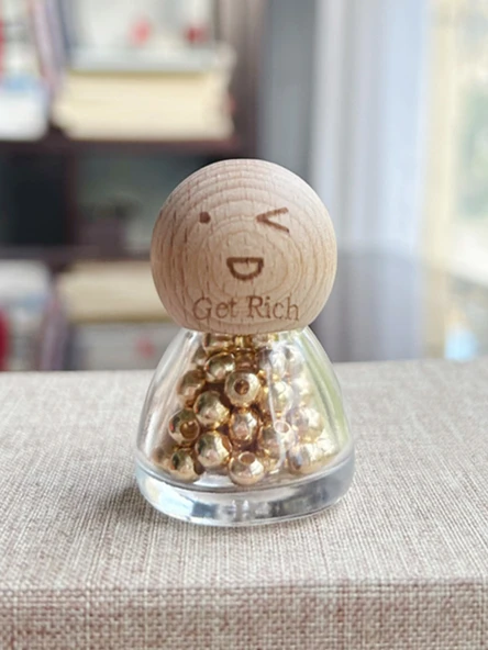 Mini Cam Saklama Kavanozu - Bebek Kafası - Gül Kırmızısı Kum - 6