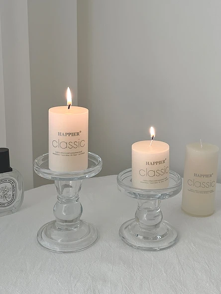 Silindir Mini Mum (1 Adet) - Kokusuz Avrupa Tarzı - 3