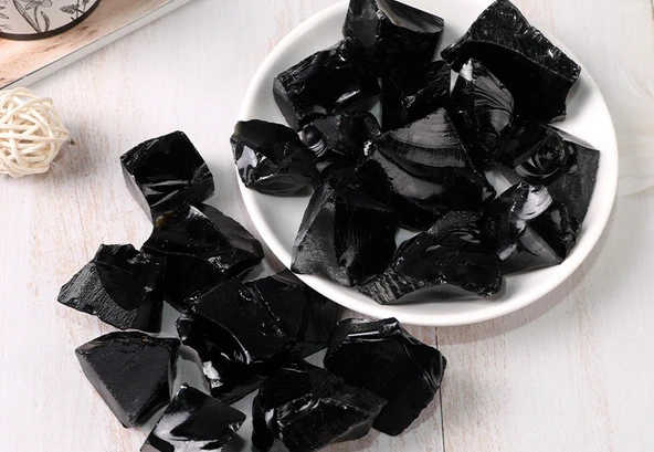 Cam Aromaterapi Saklama Kabı - Obsidyen 2-4cm 100g