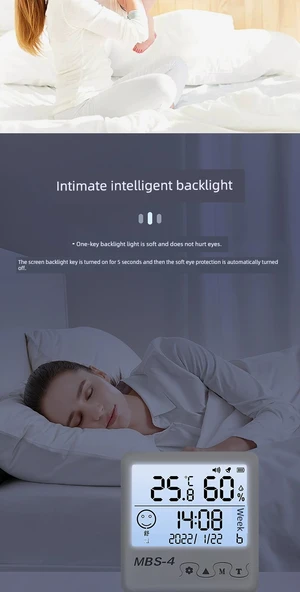 Dijital Termometre Higrometre - Manyetik Pro Şarjlı Model - 10