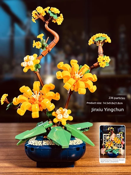 DIY Bahar Esintisi Yapı Taşları - Renkli Kutulu, Atmosfer Işıklı