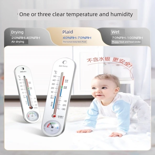 Termometre 9017 - Asılabilir ve Ayakta Durabilir - Plus Boy - Beyaz - Resim 3