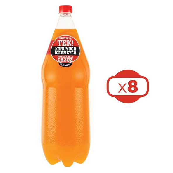 Uludağ Efsane Portakal Aromalı Gazoz 2,5 Lt x 8 Adet