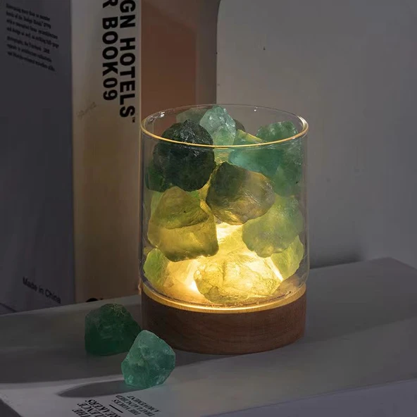 Kristal Cam Uçucu Yağ Difüzörü - Turuncu Tuz Taşı 100g - 5