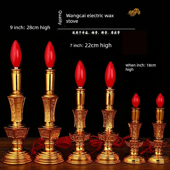 Elektrikli Buda Lamba Mumluk - 7 inç Wangcai Kristal Çift Kullanımlı (22cm) - 8