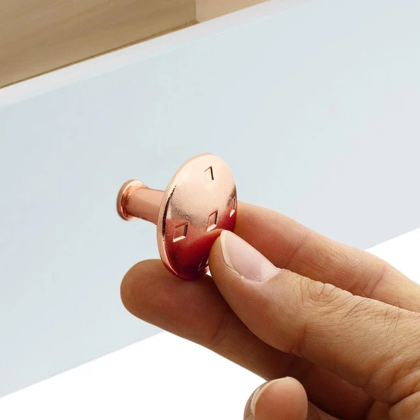 Big Düğme 10 ADET Kulp Mobilya Mutfak Çekmece Dolap Dolabı Kapak Kulpu Kulpları Kulbu Bakır Metal - Resim 2