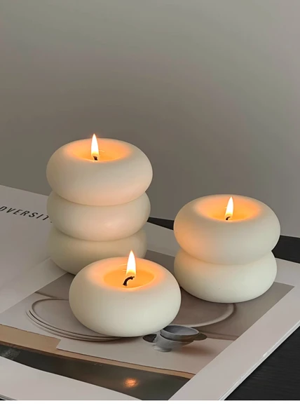 Retro Aromaterapi Mum - Büyük Altın Ferforje Mumluk 9cm - 9