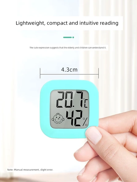 Mini Dijital Sıcaklık Nem Ölçer 0726 Beyaz - 3