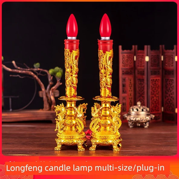 Elektrikli Buda Lamba Mumluk - 10 inç Wangcai Kristal Çift Kullanımlı (32cm) - 2