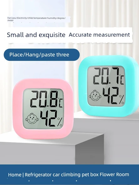 Mini Dijital Sıcaklık Nem Ölçer KD31 Beyaz Anahtarlı - 2