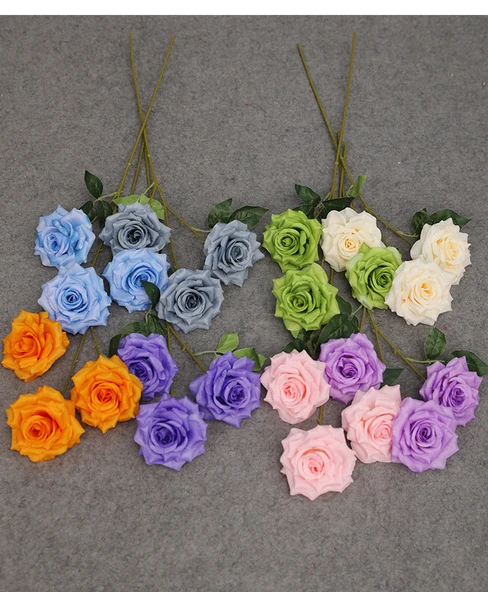 Elmas Gül Yapay Çiçek - 9 Elmas Turuncu Gül - Resim 12