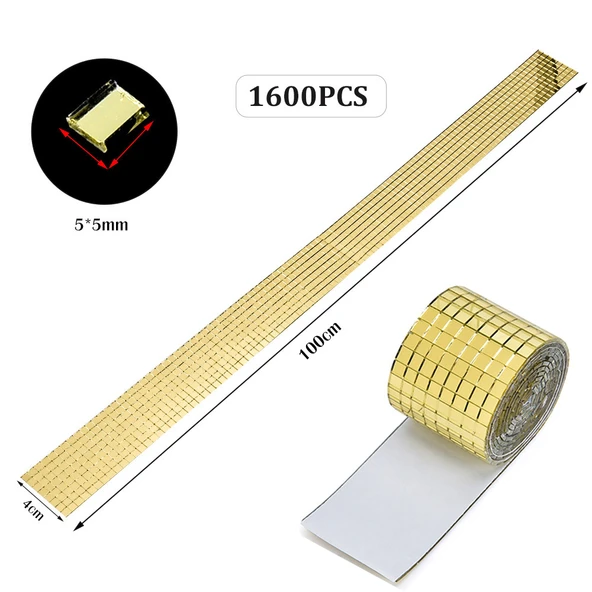 Mozaik Ayna Fayans Etiketi - Altın 100x4cm 5mm