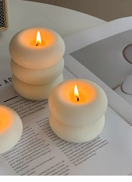 Retro Aromaterapi Mum - Büyük Altın Ferforje Mumluk 9cm - 10