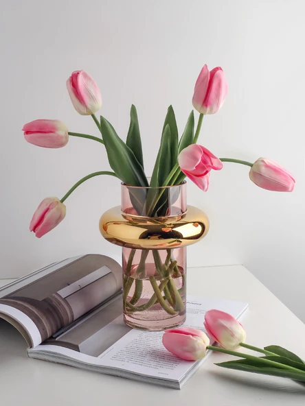 Yapay Lale Buketi - 5 Adet (Pembe) - 5