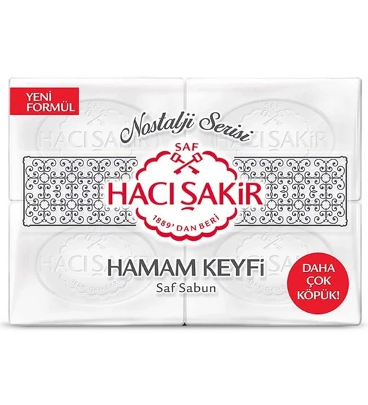 Hacı Şakir Nostalji Serisi 4'lü Hamam Keyfi Katı Sabun 200x4 800gr.