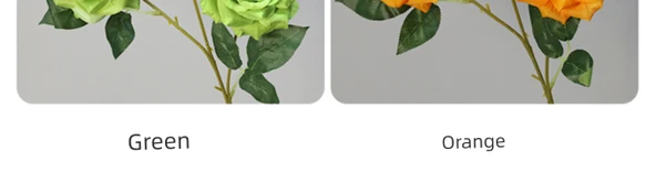 Elmas Gül Yapay Çiçek - 9 Elmas Turuncu Gül - Resim 10