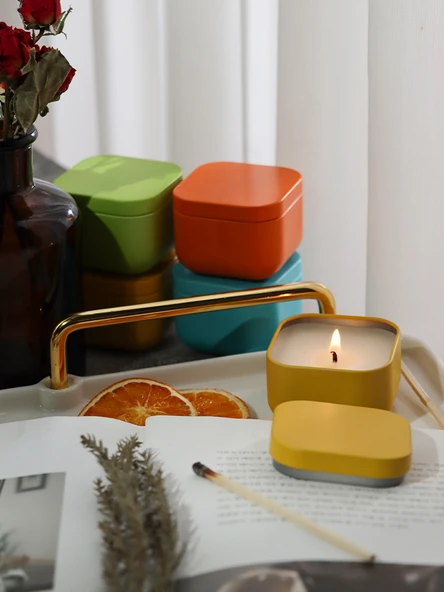 Aromaterapi Mum Kutusu - Mini Yuvarlak Alüminyum Kutu [Mum 20g] - 2