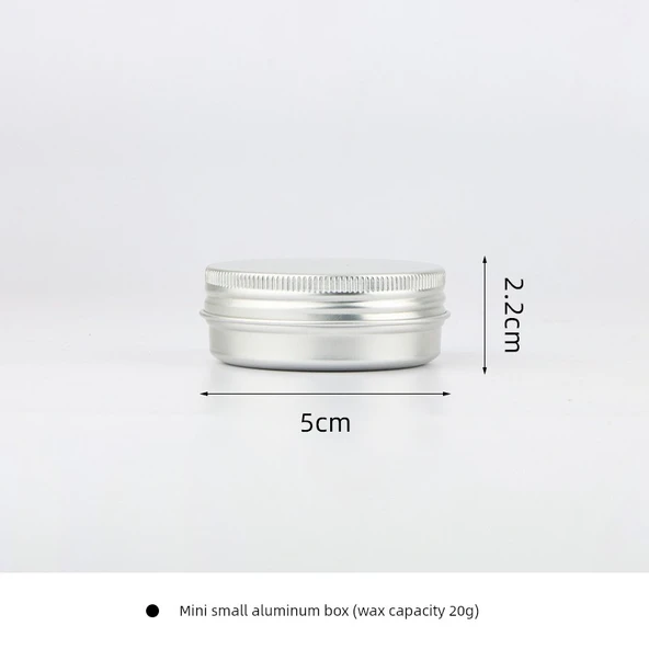 Aromaterapi Mum Kutusu - Mini Yuvarlak Alüminyum Kutu [Mum 20g]
