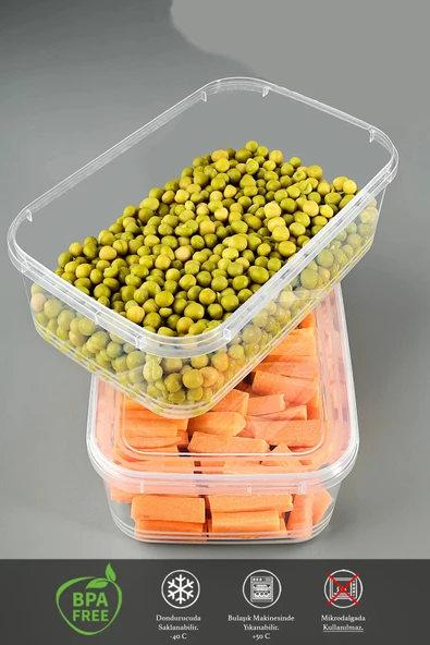 Tilbe Home 6lı Sızdırmaz Kapaklı Derin Dondurucuya Uygun Saklama Kabı Düzenleyici Gri Erzak Kabı Organizer 3Lt - 2