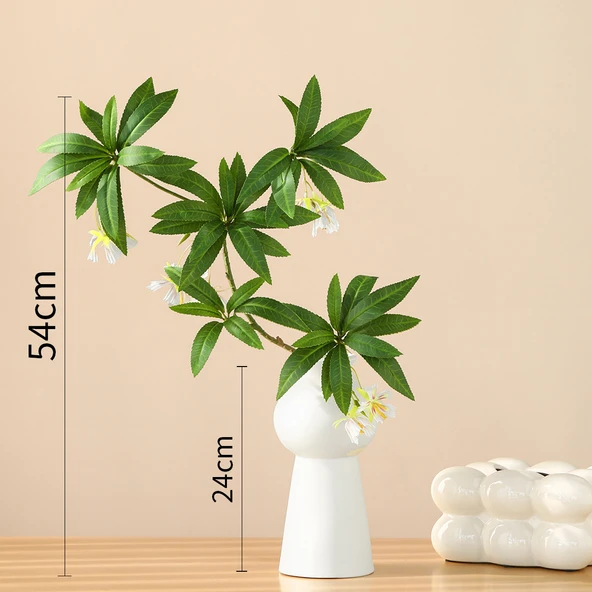 Yapay Yeşil Bitki Saksısı - Su Taşı Ficus 1 (Uzaylı Vazo)
