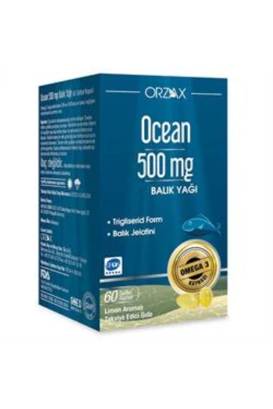 ORZAX Ocean Balık Yağı 500mg 60 Kapsül ürün görseli 1