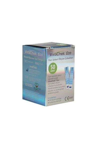 Vivachek Eco Şeker Ölçümü Test Stribi 50'lik ürün görseli 1