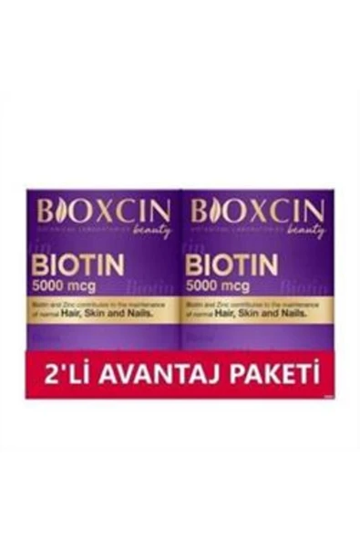 BİOXCİN Biotin 5000 Mcg 30 Tablet 2li Avantajlı Paket