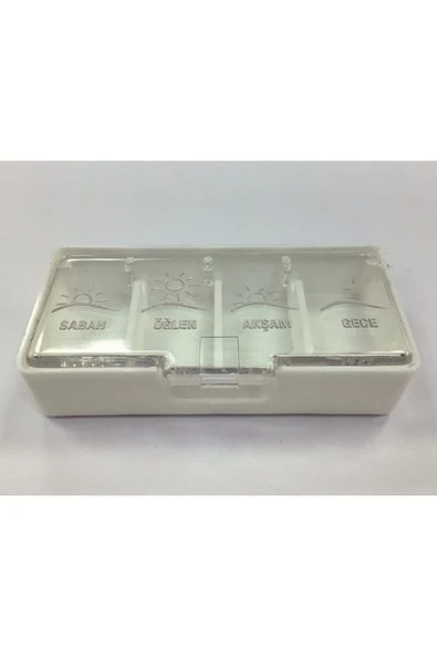 Ilmuka (7cmx3,5cm) Günlük Ilaç Muhafaza Kabı 4adet Ilaç Kutusu 4öğün -pembe, turuncu, mavi, yeşil - Resim 2