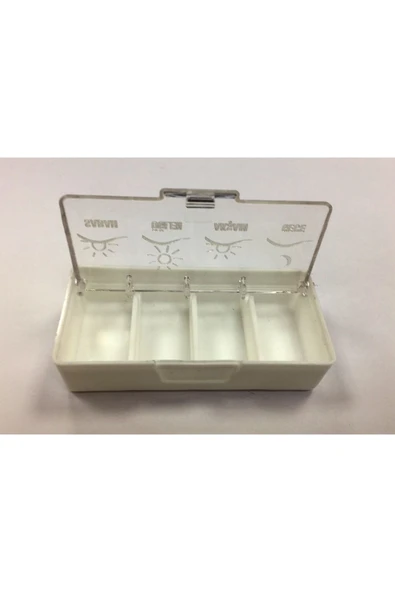 Ilmuka (7cmx3,5cm) Günlük Ilaç Muhafaza Kabı 4adet Ilaç Kutusu 4öğün -pembe, turuncu, mavi, yeşil ürün görseli 1